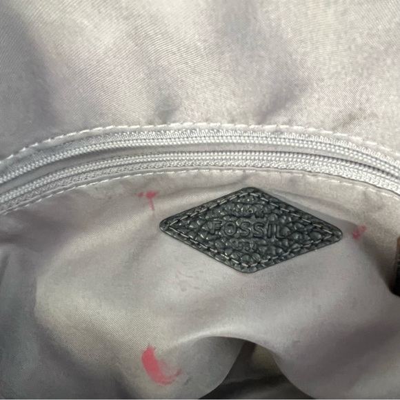 Fossil Black Leather Bag Purse Pebble Cow Hide Leather Vachette Small Satchel - Picture 12 of 16